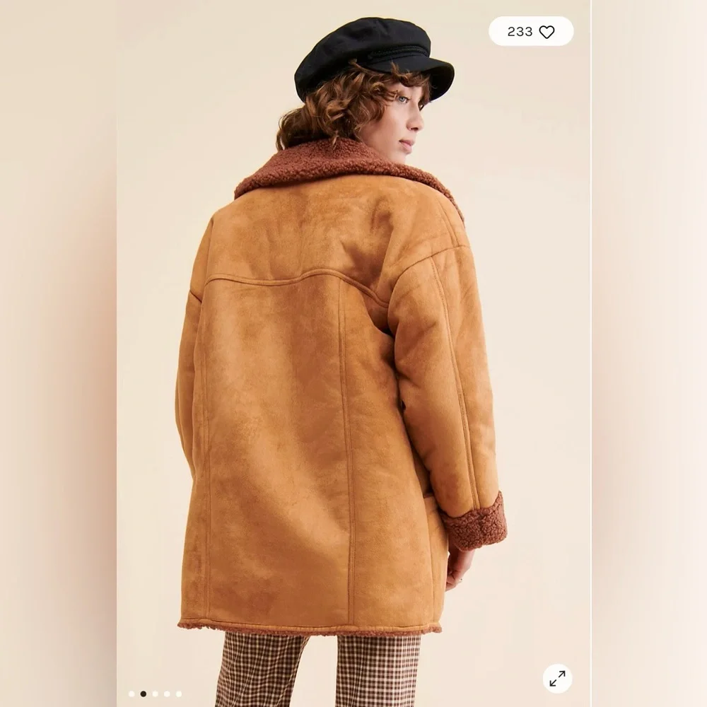 Free People Diogo Colorblock Oversized Coat, Size Medium - Picture 3 of 9